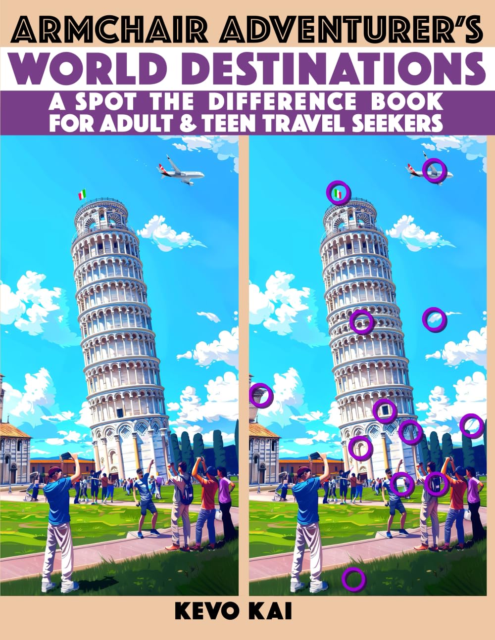 Armchair Adventurer's World Destinations - A Spot the Difference Book for Adult & Teen Travel Seekers: 55 Brain Challenging Picture Puzzles with over 650 Differences to Seek & Find (Large Print)