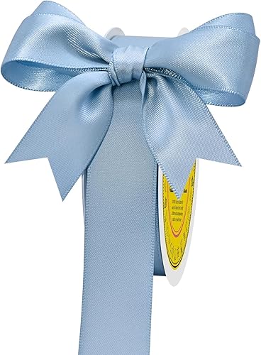 Miniatura 970 de Cinta de satén verde esmeralda de doble cara de 1-1/2 pulgadas x 50 yardas, cinta de poliéster verde esmeralda para envolver regalos, muy adecuada