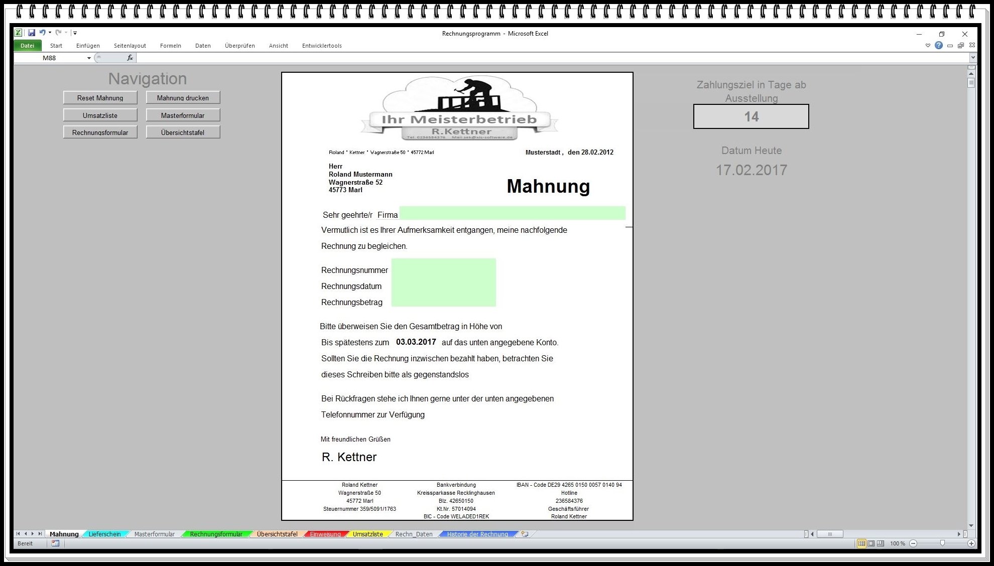 Rechnungsprogramm mit Lagerhaltung, Kundendatenbank, PDF Versand für Kleinunternehmer