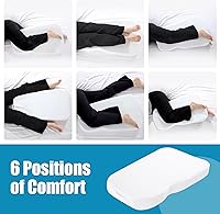 Vista 3 de HOMBYS Almohada de rodilla de espuma viscoelástica para dormir de lado, almohada de piernas para rodilla, separa las rodillas para la alineación