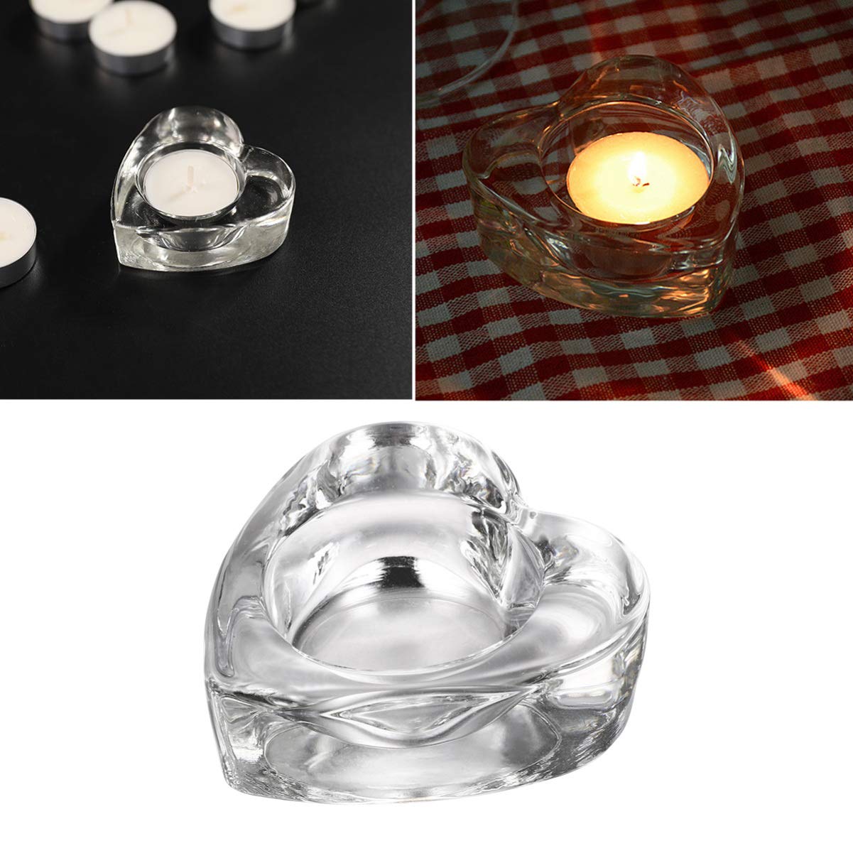 BESPORTBLE 1paio Portacandele in Forma Di Cuore Decorazione Per Scrivania Casa Ufficio Per Compleanni Occasioni Speciali Realizzati in Di Alta Qualità Design Elegante Chic