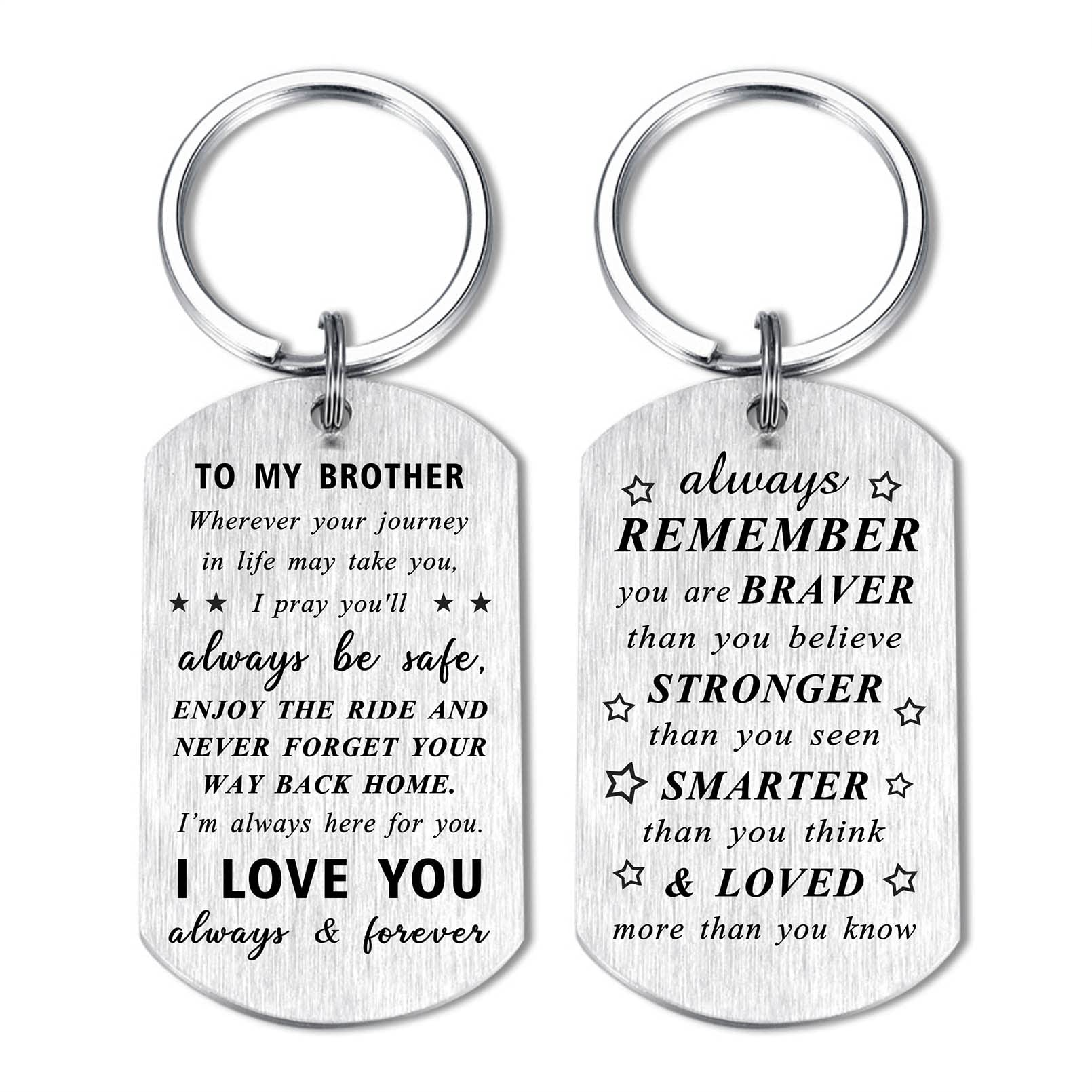 HLQYMZ Brother Birthday Keychain Gifts - Enjoy The Ride - Brother Best Birthday Graduation Presents from Brother Sister