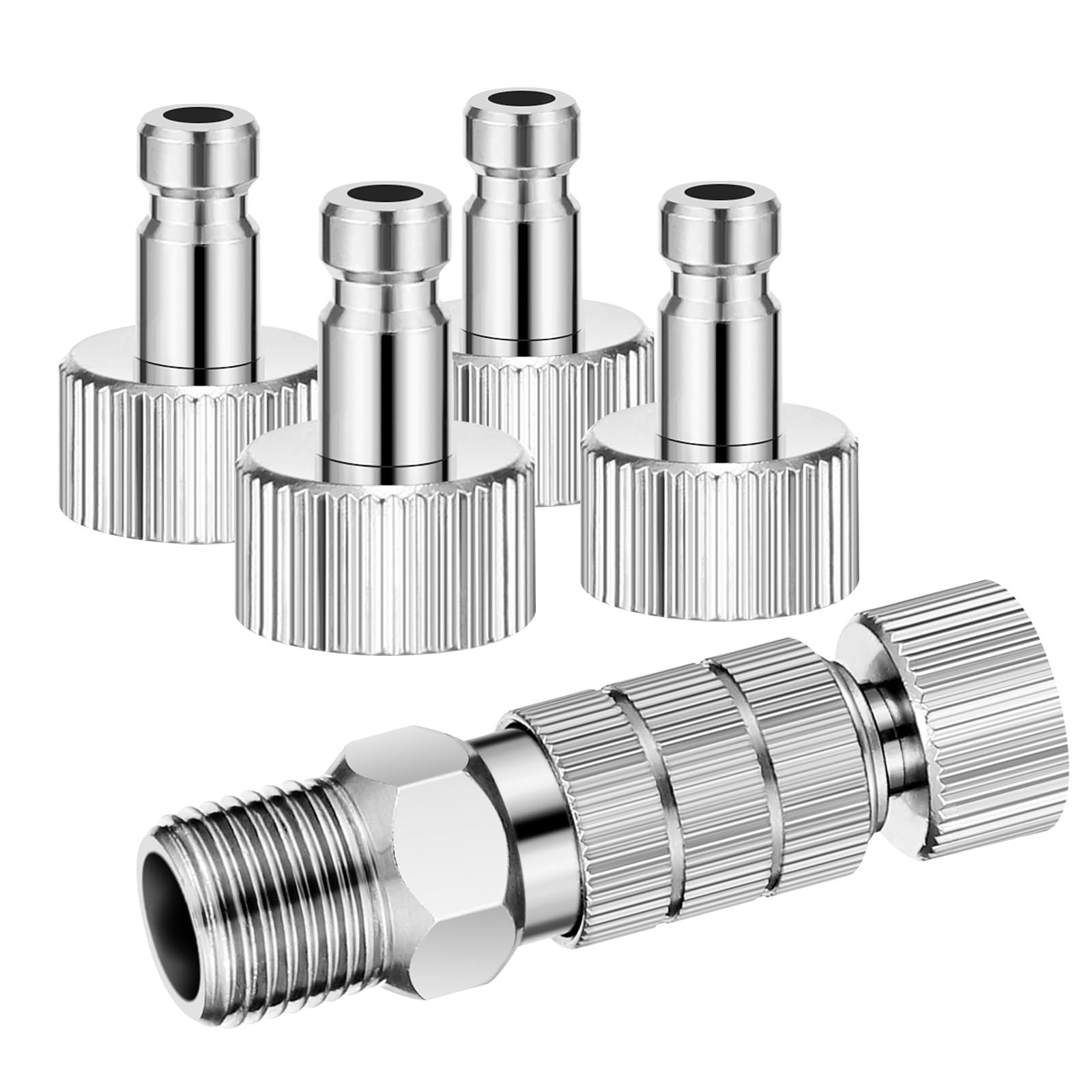 Adaptador de aerógrafo RUNROTOO con conector rápido de metal para mangueras de pintura 8