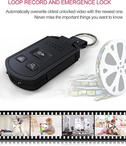 Miniatura 5 de Cámara espía oculta de 1080p, mini cámara de seguridad para llaves de coche para video y fotos, detección de movimiento, llavero de visión nocturna,