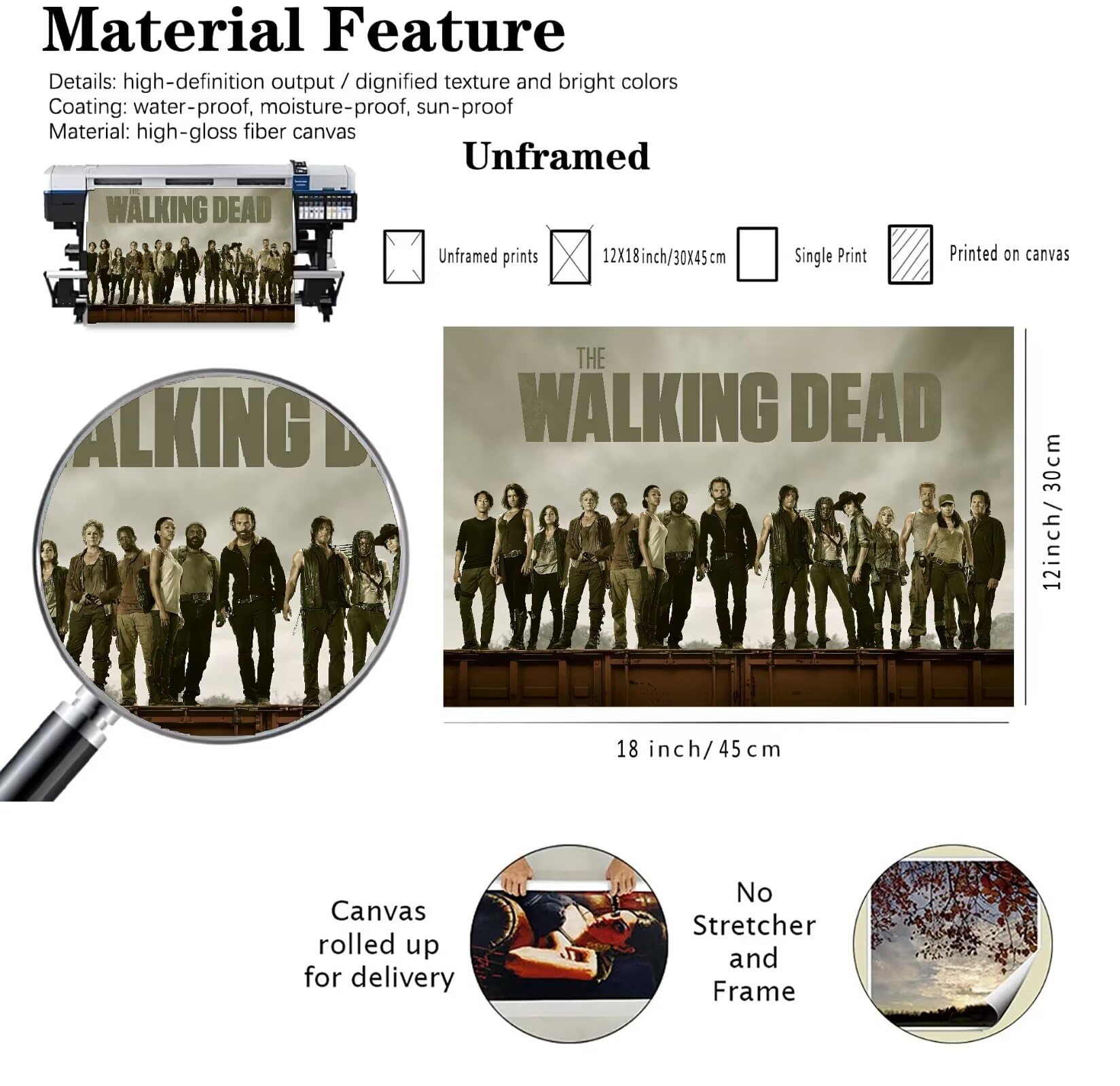 Canvas ウォーキングデッド Amazon.com: The Poster TV Walking Dead POSTER 12x18inches