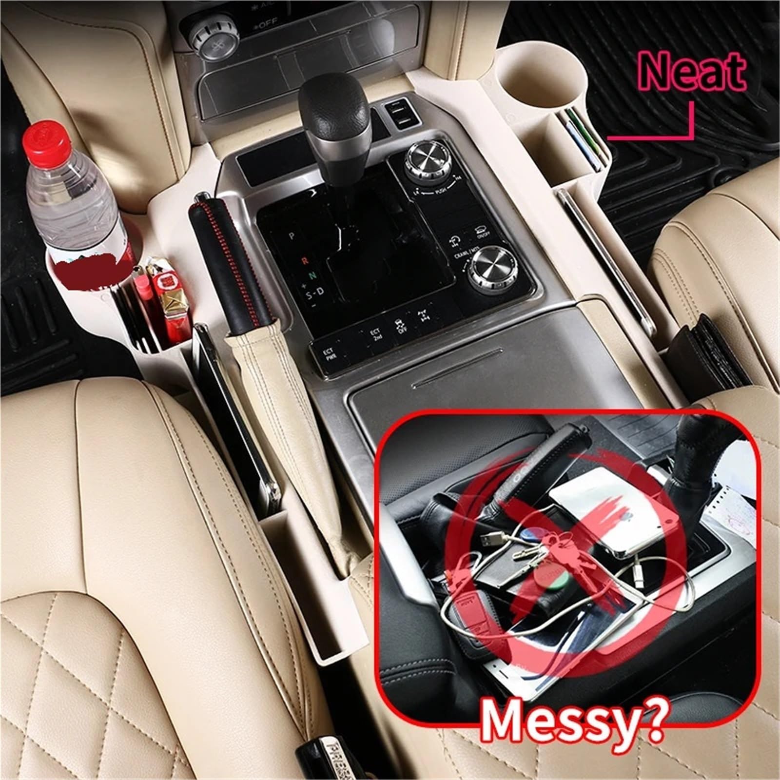 Ochrona Podłokietnika Pasuje do Toyoty, pasuje do Land, pasuje do Cruiser 200 LC200 2008-2022, schowek, tacka na kubki, modernizacja wnętrza Skórzana poduszka na podłokietniki(E)