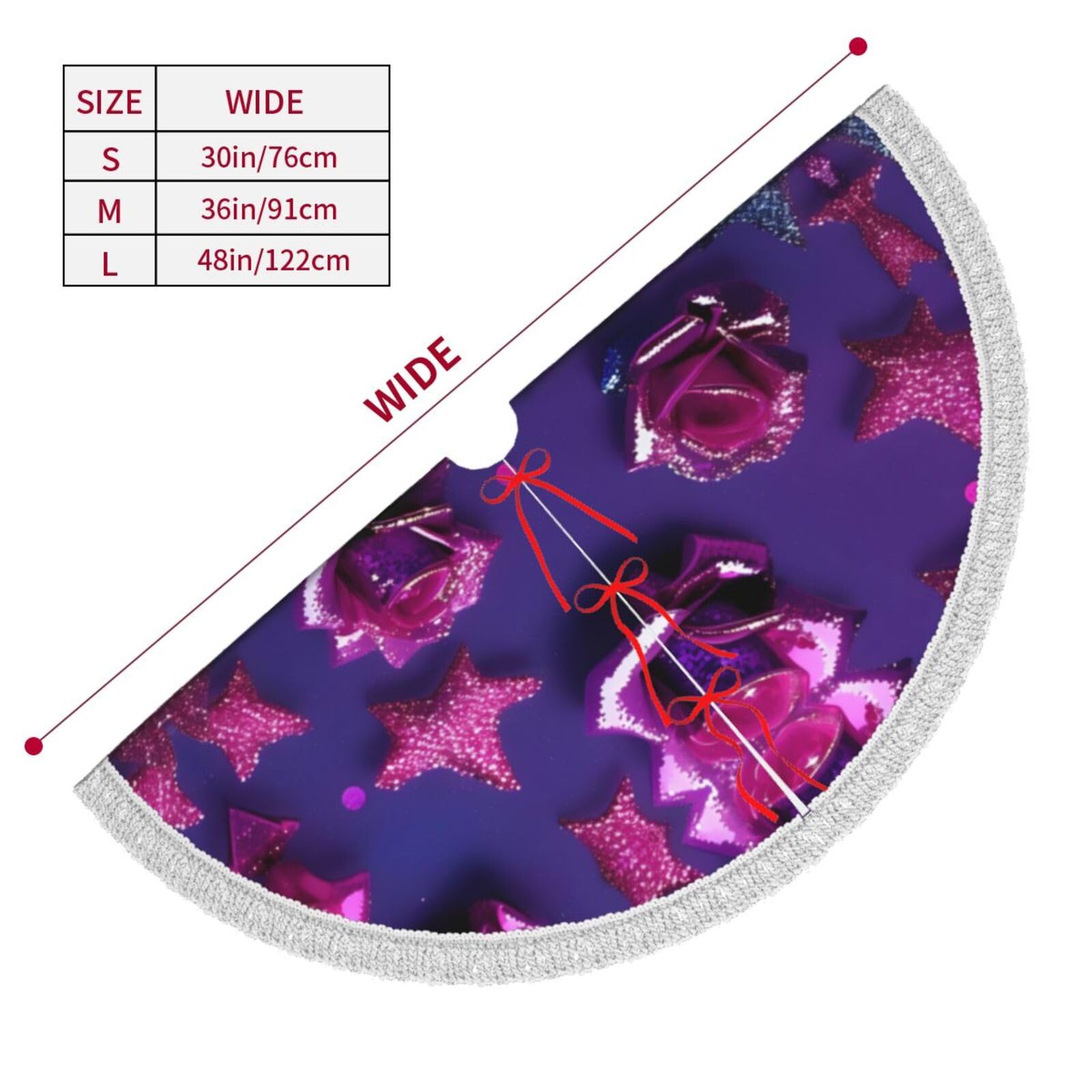 Gonna Per Albero Di Natale Yuboo Oro Rosa - 122 Cm - Con Paillettes Glitterate - Perfetta Per Alberi Fino A 1,5 Mt - 4