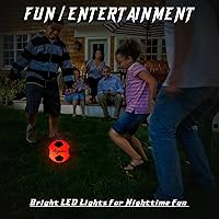 Vista 4 de Light up Soccer Ball,Glow in The Dark Soccerball with LED Lights Pre-Installed-Batteries Included