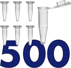 1.5mL Microcentrifuge Tube with Safe Lock Snap Cap [500/Pack] 1.5 mL Safety Lock Centrifuge Tubes with Flip Cap, Clear Graduation, Polypropylene, Plastic Lab Snap Tubes