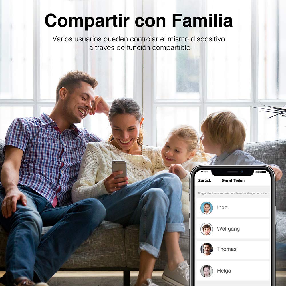 GHome Smart Gniazdko wtykowe z pomiarem prądu, mini gniazdko Wi-Fi, kompatybilne z Alexa/Google Home, pilot zdalnego sterowania aplikacją, sterowanie głosem, harmonogram, 10 A, tylko 2,4 GHz,