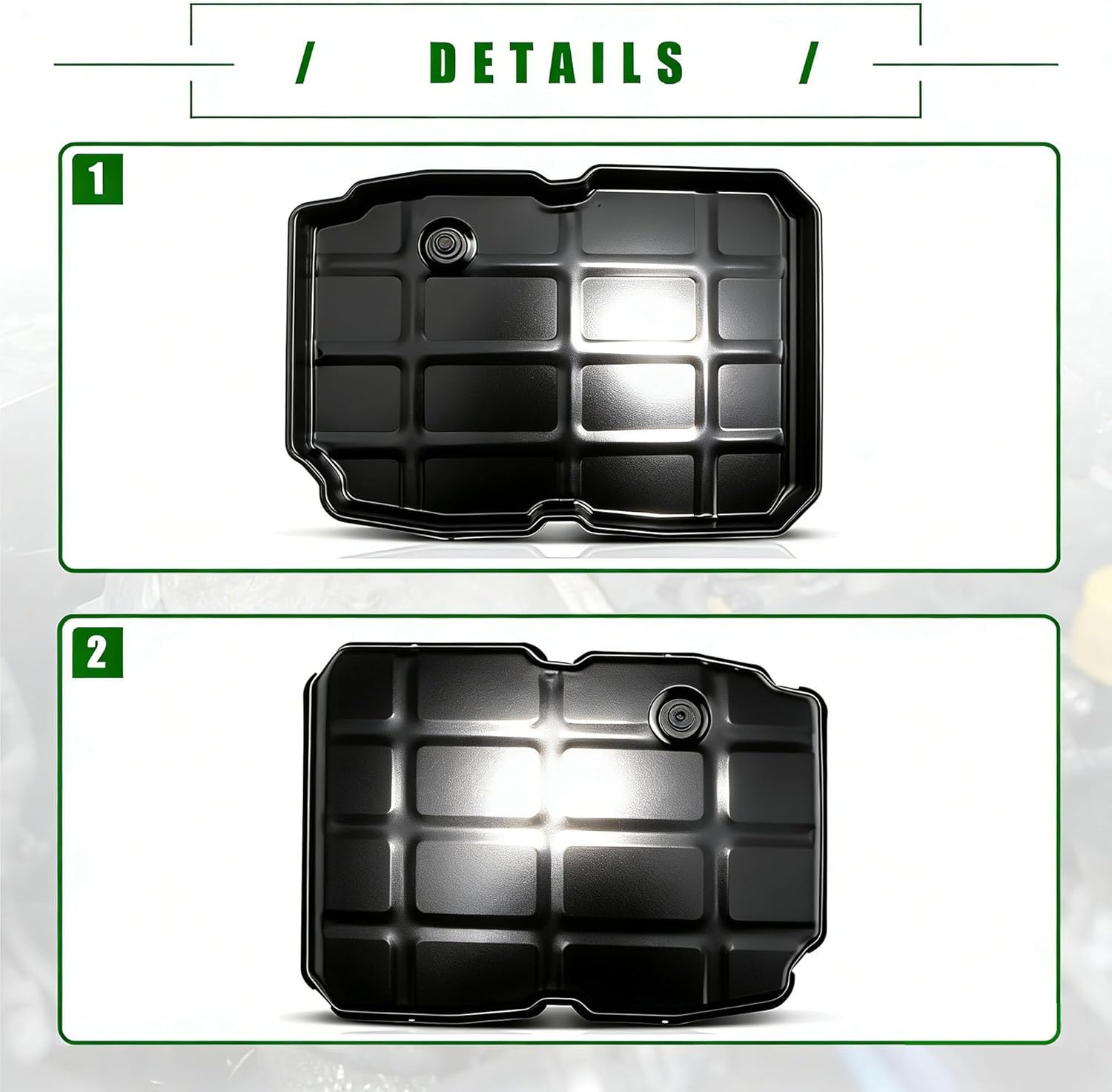 Transmission Oil Pan with Drain Plug Compatible with NAG1 W5A580 Transmission, For Dodge Challenger Charger Magnum Nitro Jeep Commander Grand Cherokee Wrangler Chrysler 300 Replace# 265-866