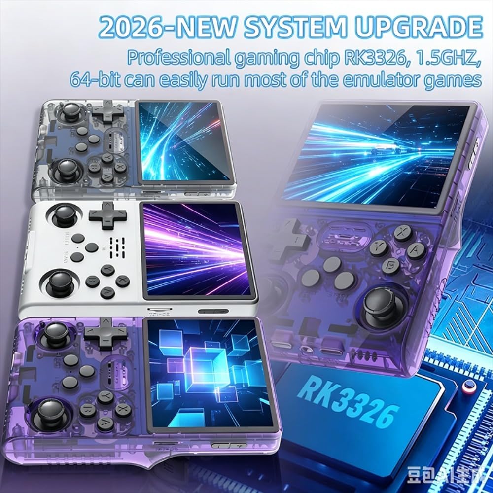 R40S PRO - Reproductor de videojuegos retro portátil, pantalla IPS de 3.5 pulgadas, tarjeta TF de 128 GB, batería recargable de 3800 mAh, compatible con juegos retro multiformato