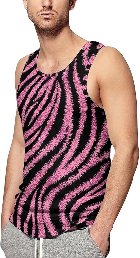 Amazon Co Jp タンクトップ メンズ 華 シマウマ ピンク トレーニング ノースリーブ 筋トレ Tシャツ 男性 フィットネス ティーシャツ インナーシャツ ジム 肌着 スポーツ 吸汗 速乾 袖なし 丸首 トップス プリント S 5xl 服 ファッション小物