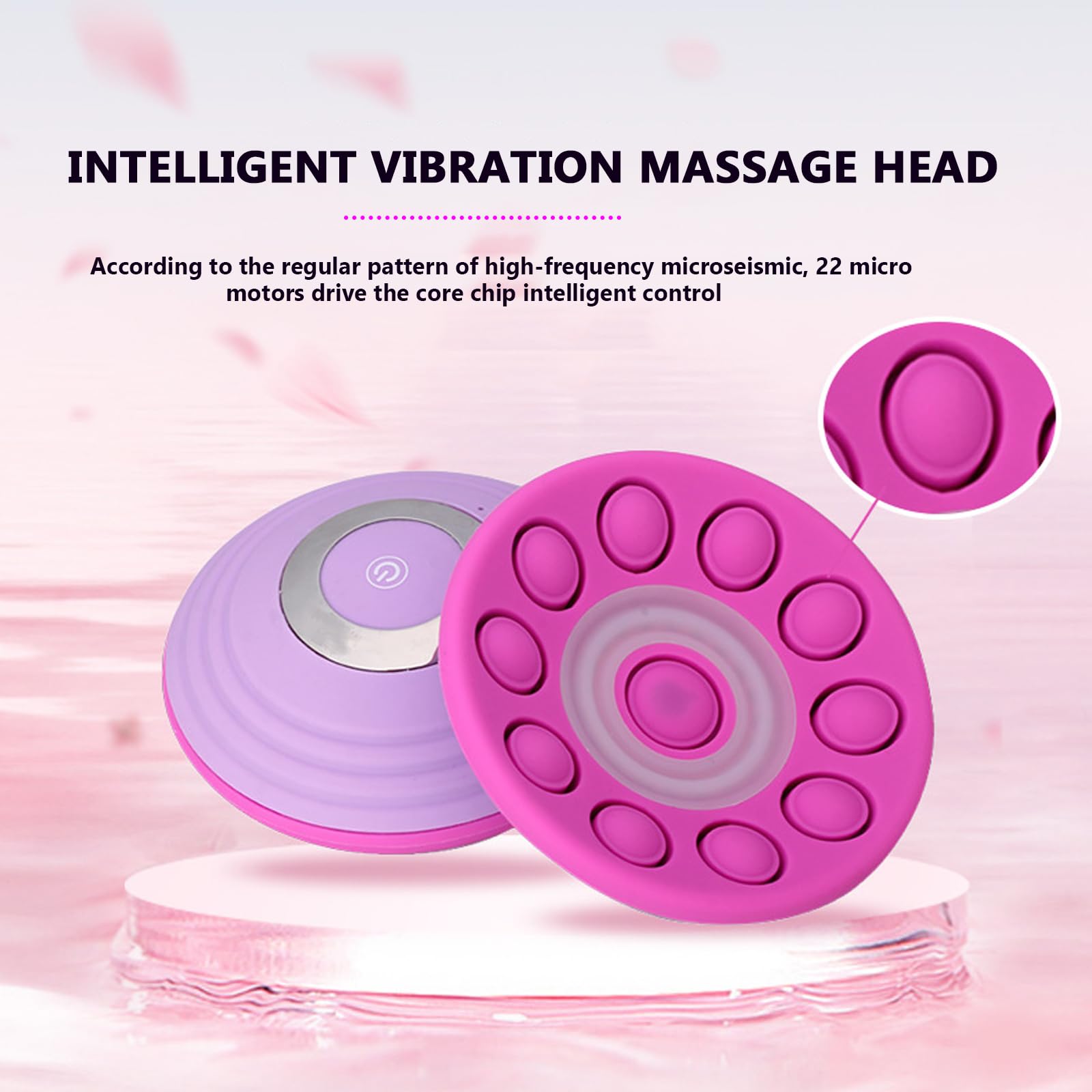 Buhelyc Masseur Mammaire Machine de Massage Confortable de Vibration Intelligente Outil de Massage réglable pour agrandissement du Sein(Color:Violet)