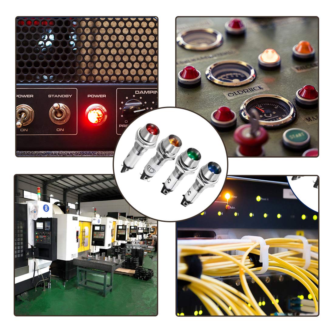 VictorsHome Indicator Light 110V DC Blue 5/16 Inch 8mm Metal