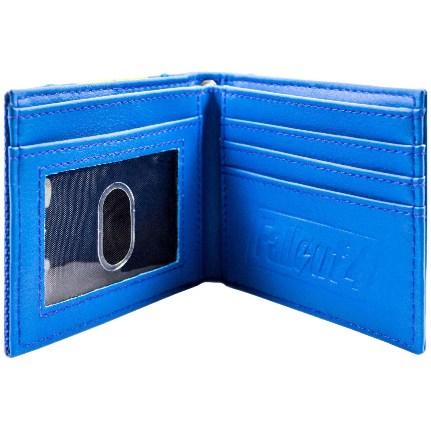 Fallout 4 Vault 111 Metal Silver Cog Blu portafoglio