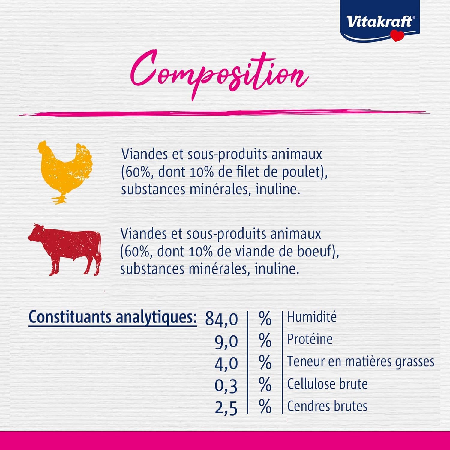 Vitakraft Poésie Délice, Country selection, nourriture humide pour chats, en gelée, avec du poulet, du bœuf (1 paquet de 6x85g)