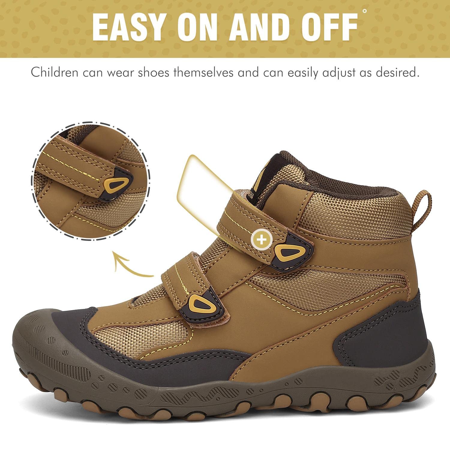Mishansha Botas de Senderismo Niño Niña Zapatos de Trekking Antideslizante Ligero Zapatillas de Montaña Cómodos Exterior, 028 Marrón, 27 EU