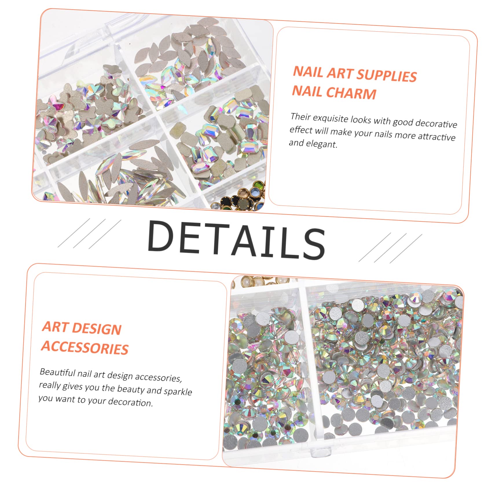 Scatola Strass per Unghie Strass per Nail Art Amuleti per Unghie Borchie di Diamanti Forniture per Unghie in Acrilico Amuleti per Nail Art Rivetti per Nail Art Accessori