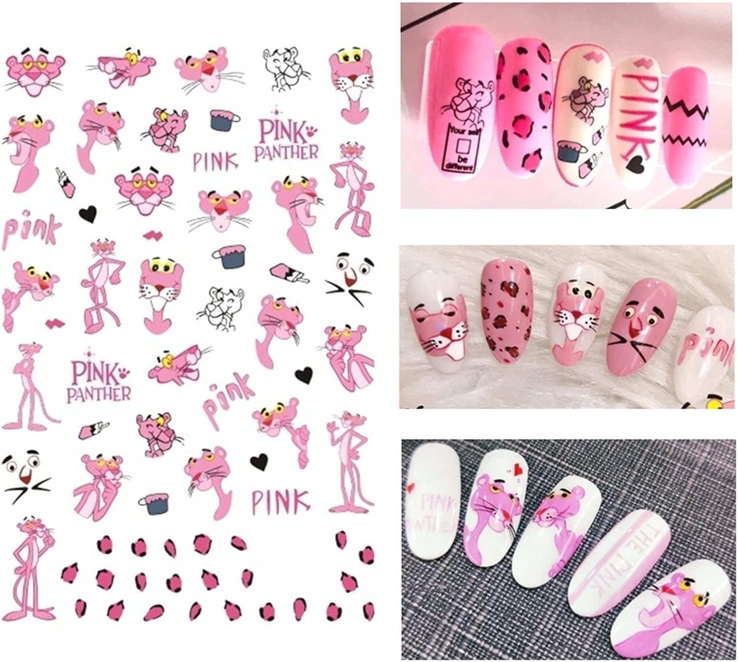 WZRY Nail Sticker, Nail Sticker Nails Manicure Smile Face Back Glue Decals Nail Art Stickers 8 Sheet (Color : 8 Sheet) : Beauty & Personal Care