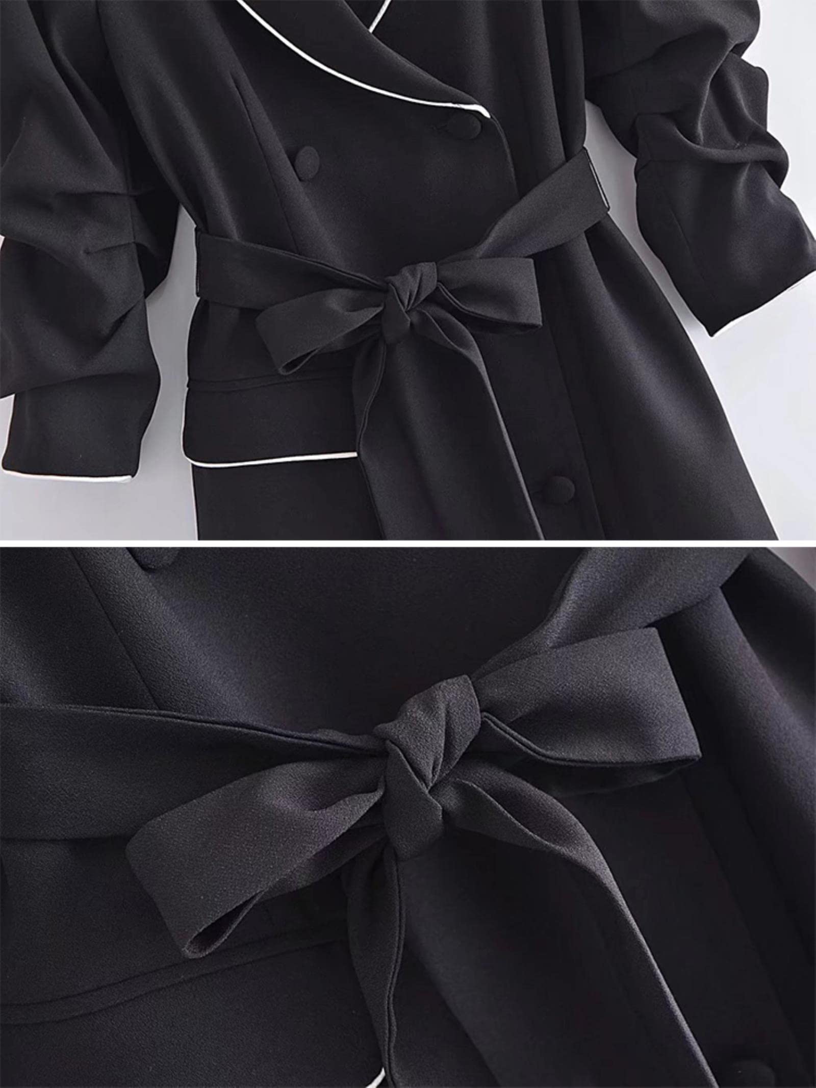 Vestido Mujer Con Cinturón Vestidos De Noche Estilo Blazer Elegante Señora Mangas Plisadas Fiesta Mujeres Mini Vestidos Femeninos