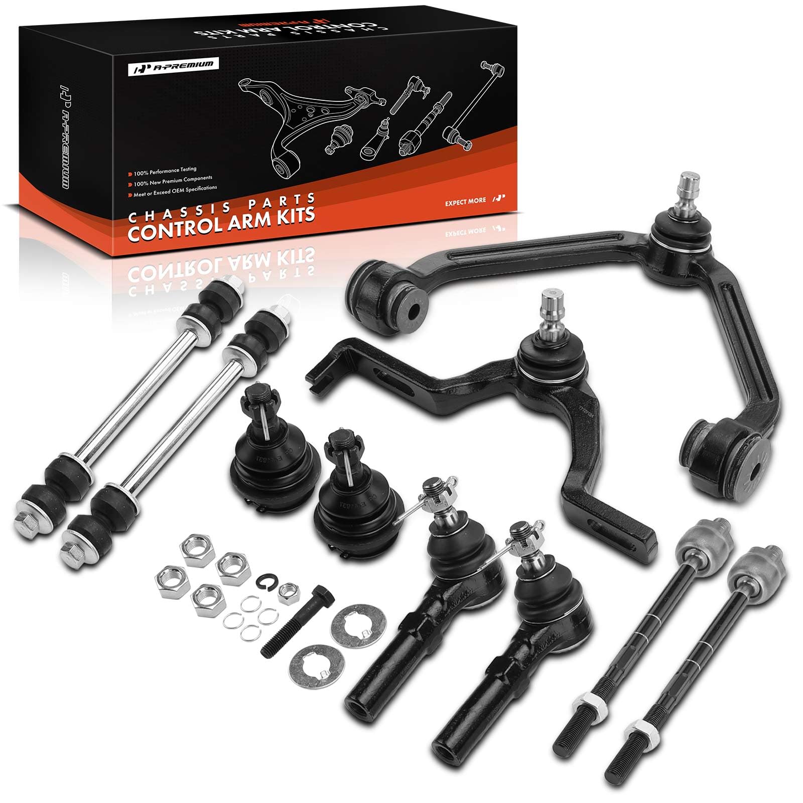 A-Premium 10Pcs Front Suspension Kit, Upper Control Arm, Sway Bar Link, Tie Rod End, Ball Joint, Compatible with Ford Explorer 1995-1997 Mercury Mountaineer 1997