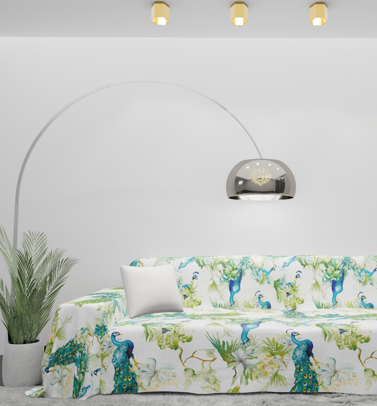 Byour3 - Funda De Sofá Algodón Mixto 3 4 2 Plazas Granfoulard Tela Sofa Estampado Cubre Todo Protector De Sofás También por Chaise Longue Derecho Izquierdo Lavable (Tropical Pavo Real, 2 Plazas)