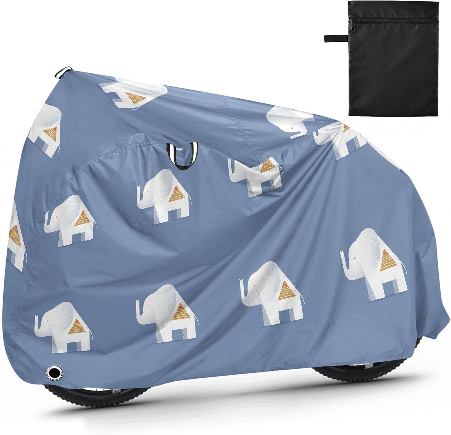 Elephants House Blue Electric Bike Cover Waterproof Rain Cover Bikes Storage