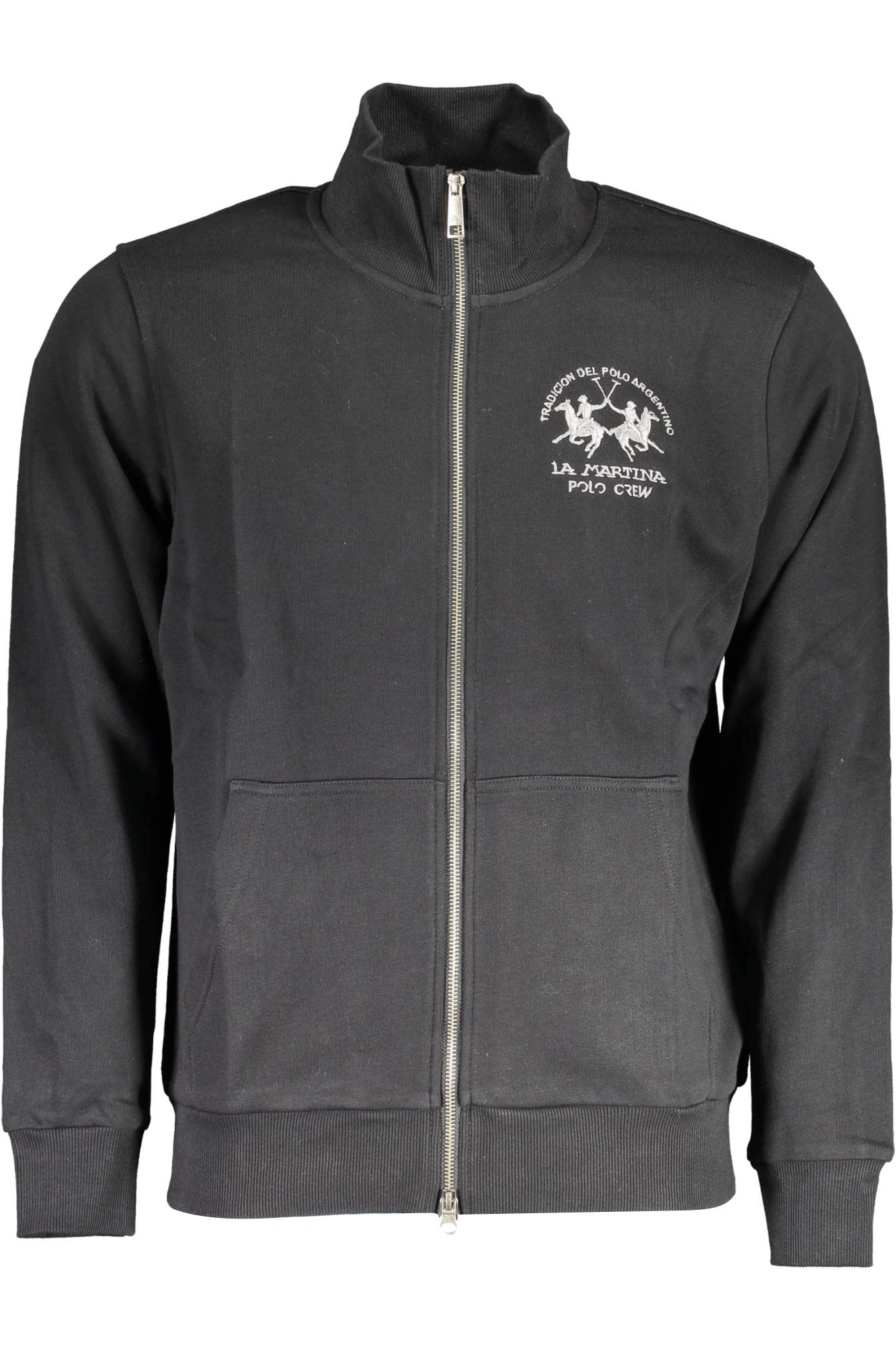 Pull en coton noir La Martina en taille M pour homme - 3