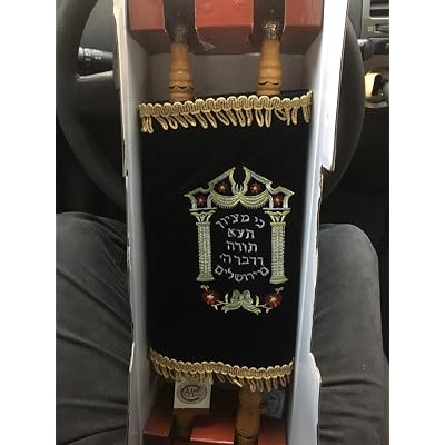 Zion Judaica Rotolo Della Torah In Miniatura 20,3 Cm, Con Vocali E Trop, Copertina In Feltro, Regalo Per Bar/Bat Mitzvah