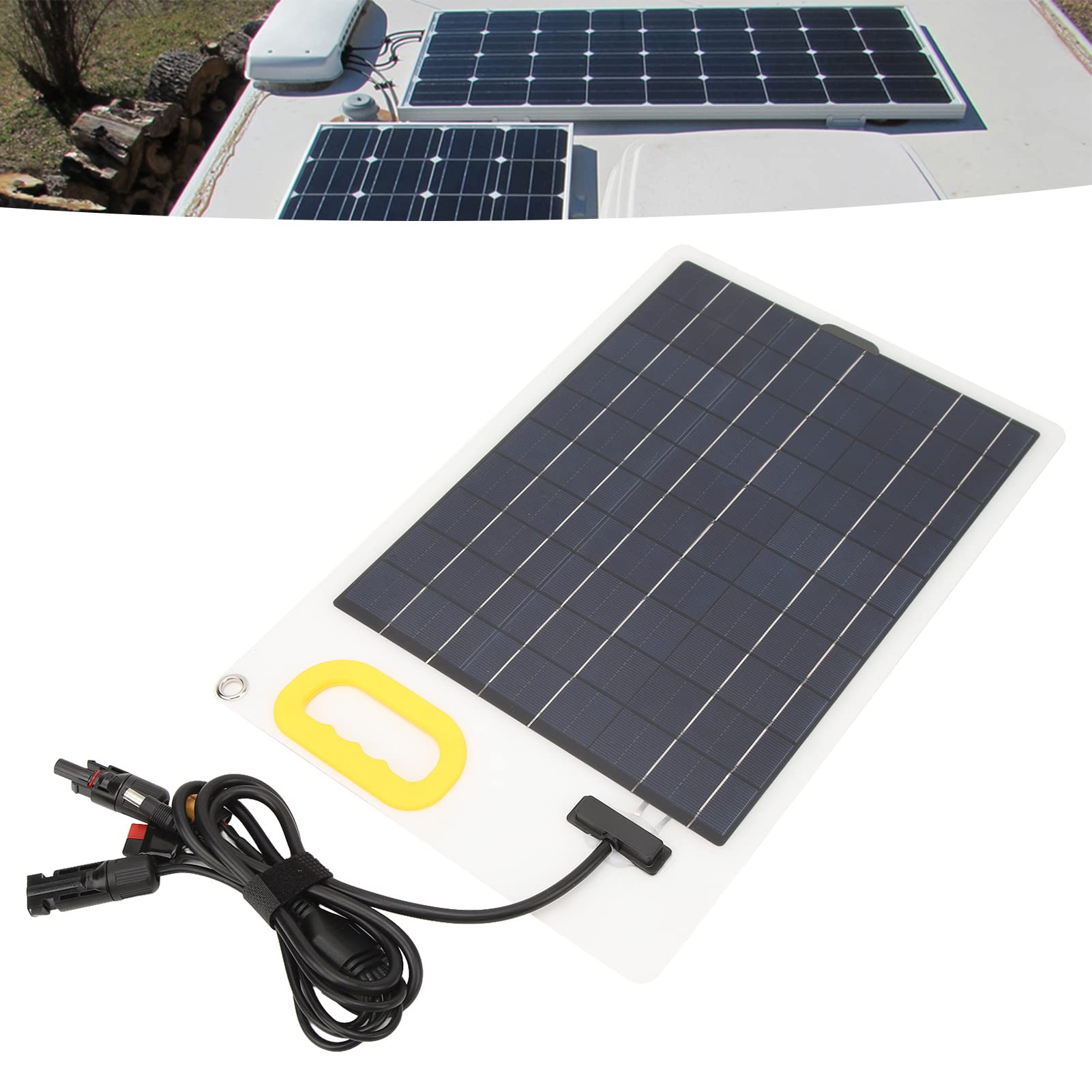RV Solar Panel Kit, RV Battery Maintainer 100W Polysilicon Kit, für mit 30A MPPT Controller Dual USB Port Campers Controller, Port, Wasserdicht und Langlebig