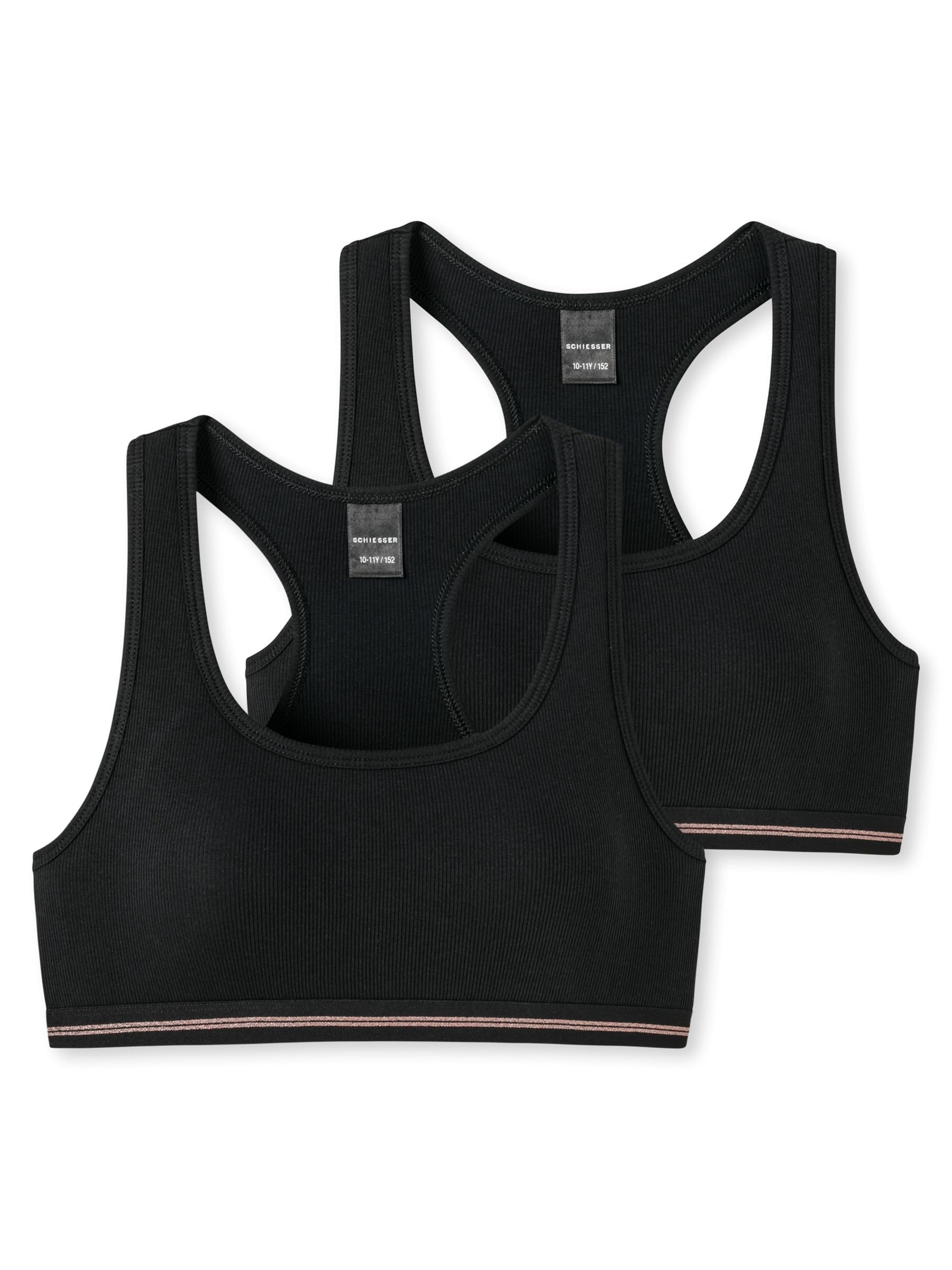 Schiesser Mädchen 2 PACK Unterwäsche Bustier - Organic Cotton - Rippe