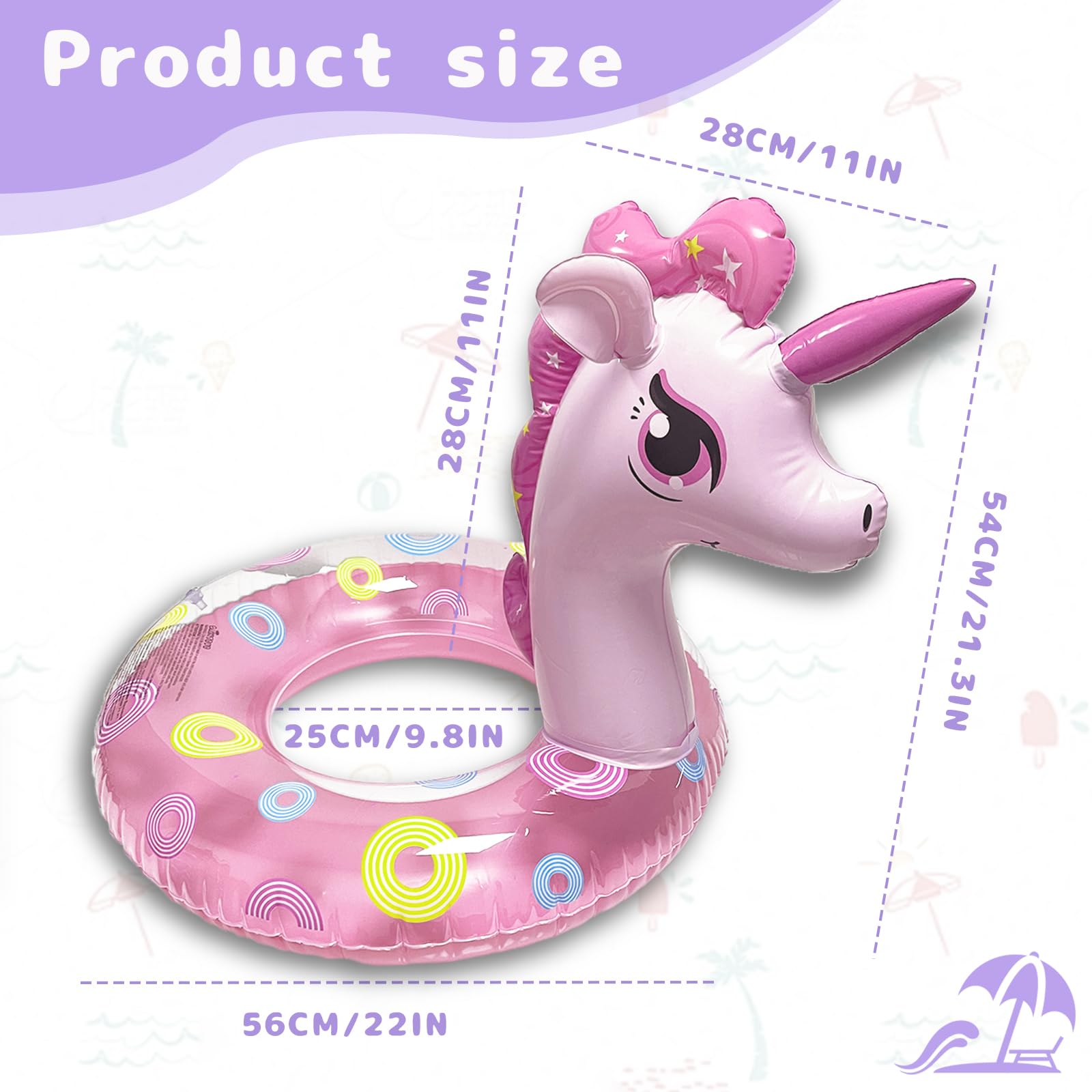 Anillo de Natación Unicornio, Yanghad Anillo de Natación Inflable, Asient, Flotador Rueda Coche, Verano, Playa, Fiesta de Natación (Rosa)