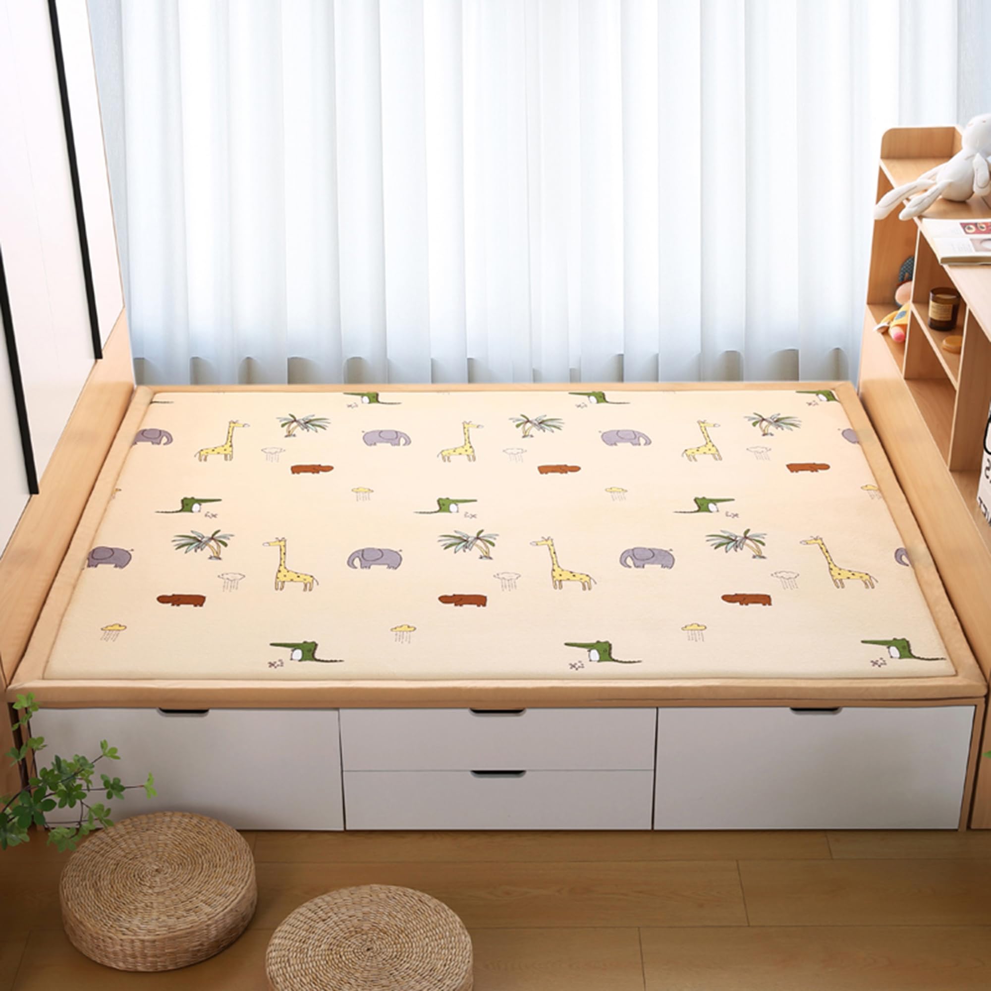 Tapis de sol de salon doux 200x200 lavable et moelleux pour chambre