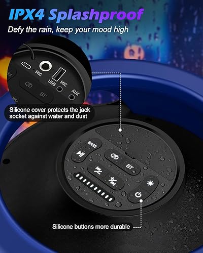 Miniatura 7 de Altavoz Bluetooth portátil, pico de 260 W, potente sonido fuerte con graves profundos, altavoz grande para exteriores inalámbrico, 15 horas de