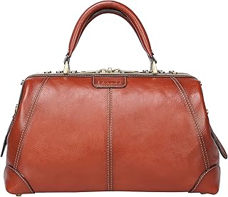 Banuce Fashion Full Grain Italian Leather Doctor Bag Purses and Handbags for Women Ladies Satchel