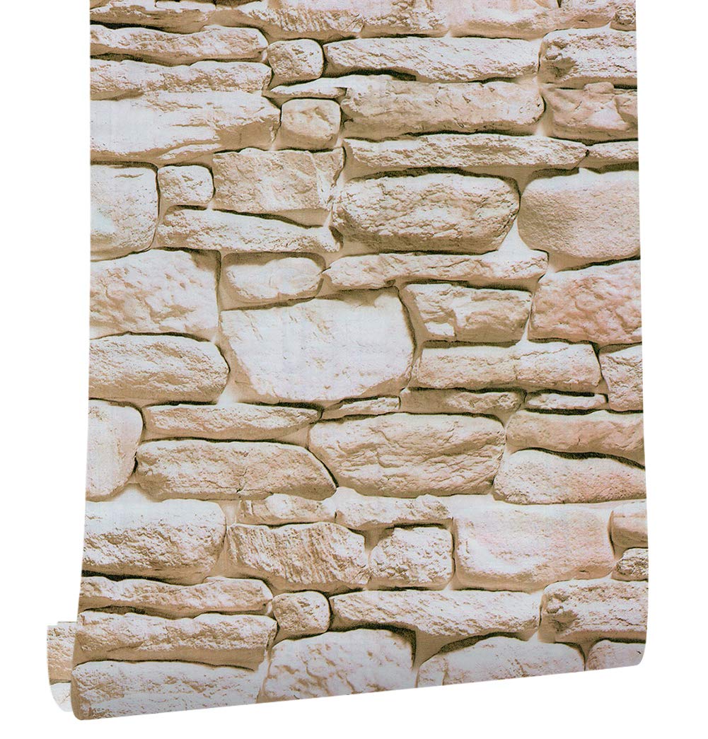 Papel tapiz autoadhesivo de roca vinilo piedra de ladrillo decoracion paredes 10m