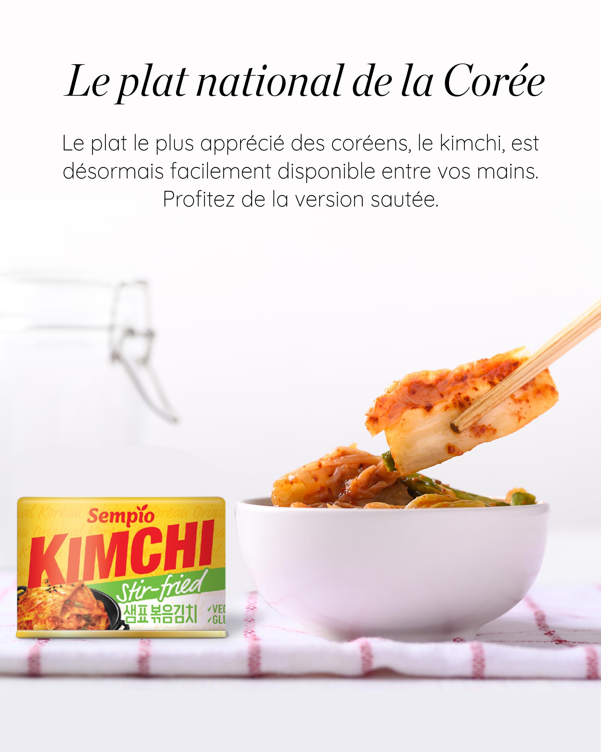 Sempio Kimchi Coréen Sauté en Conserve 160 g Lot de 12 | Kimchi coréen sauté prêt à déguster et longue conservation. Délicieux avec riz, nouilles et grillades.