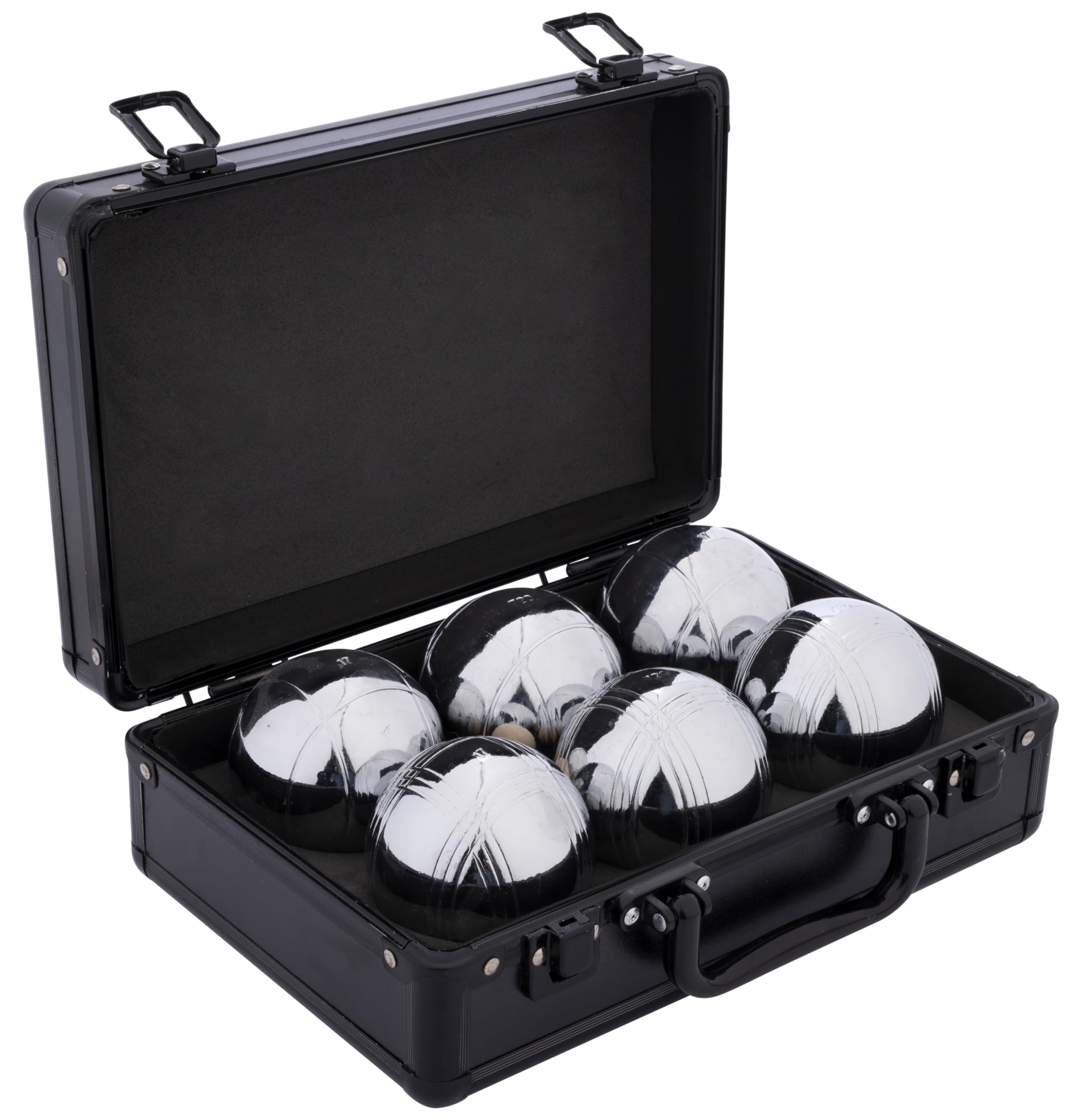 Boule De Petanque Kit Triplette Metal 74 Mm 720 G Mallette Aluminium Rigide | Kit Petanque Adulte En Coffret Rigide 26,5 X 10 X 9 Cm - Jeux Exterieur, Rangement, Protection, Transport, Famille Et Loisir
