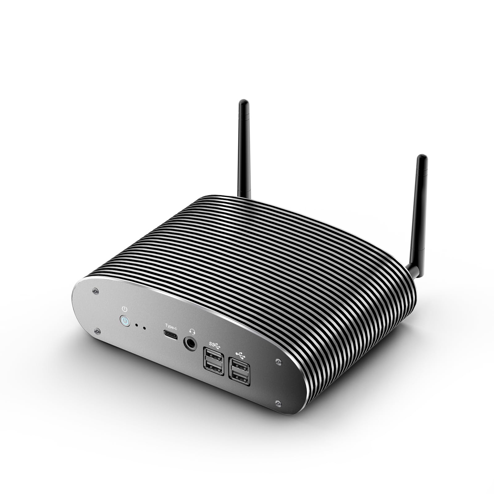 Industrial Fanless Mini PC i5 1235U (10C/12T, 4.4GHz Max) 16GB DDR4 RAM 1TB NVME SSD, 100% Silent Type-c Mini Computers with Win 11 Pro/Wi-Fi 5/BT 5.0/2x 2.5G LAN/4-Screen for Home/Office, Work 24/7