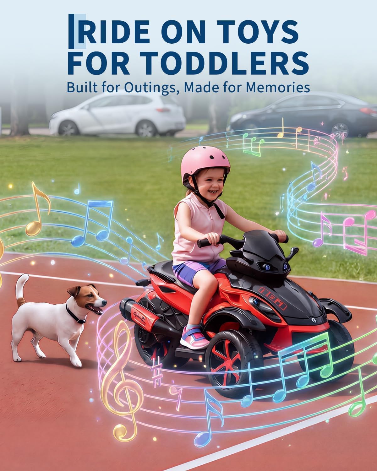 Garvee 12V Elektro Kinderquad Mit 2 x 45W Motoren, Kinder Elektro Quad Mit LED-Lichtern, Musik, Langsamanlauf, Batteriebetriebenes Kinderfahrzeug Für Jungen & Mädchen Von 3–8 Jahren