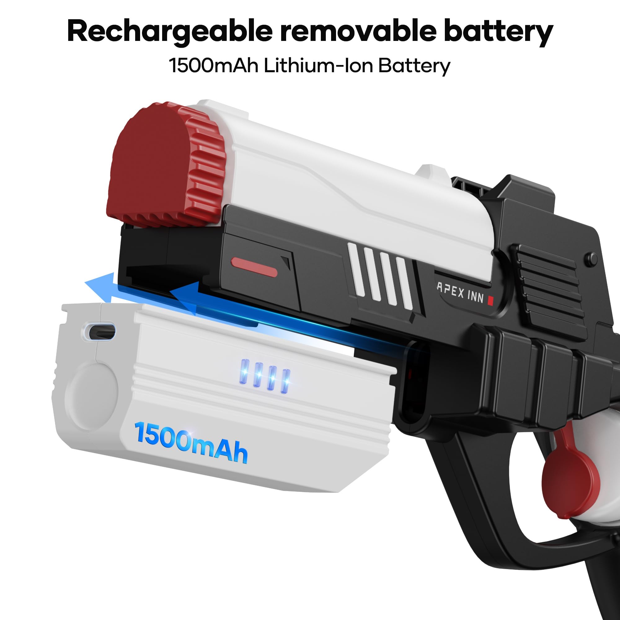 Pistola Háptica Apex INNO con Batería 1500 mAh para Meta Quest 3 - Retroalimentación Táctil Compatible Arizona Sunshine, Pavlov VR, Onward