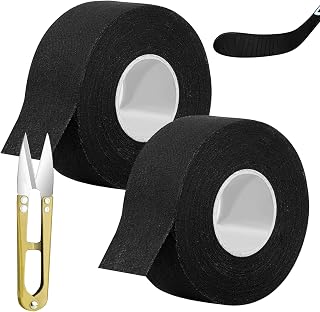 Cinta de Agarre Antideslizante para Aockey, Cinta Antideslizante para Palos de Deportes 2 Rollos de 25 mm × 10 m, con 1 aijera Cinta Antideslizante para Tenis Dádminton Golf