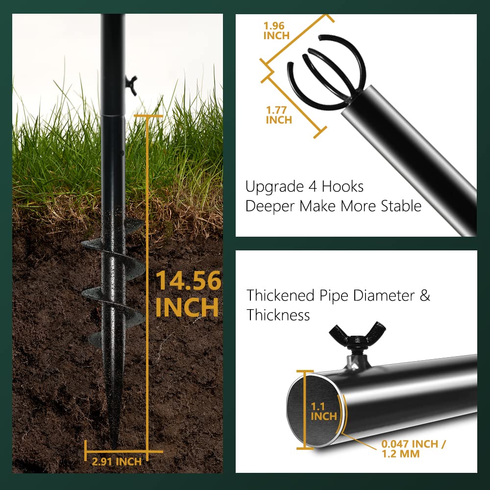 OGoeesy String Light Poles 9.3FT Poles for Outdoor String Lights Spiral