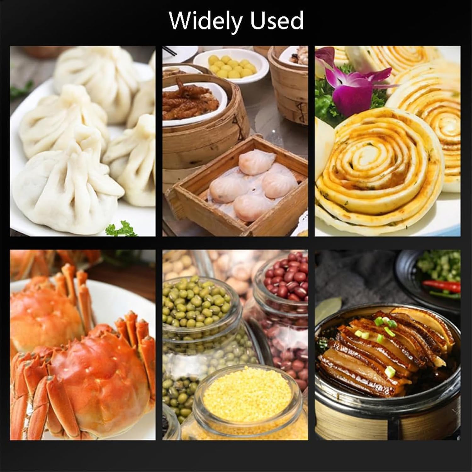 Food Steamer - Four-Hole Electric Steamed Buns Machine - Commercial Food Bread Buns Warmer 30-110℃ Temperature