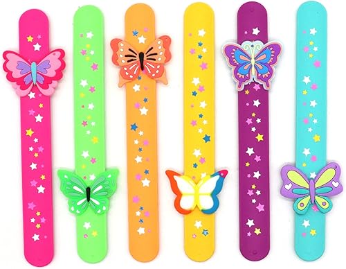Miniatura 5 de Pulseras de silicona con temática de mariposa (paquete de 6) para adultos