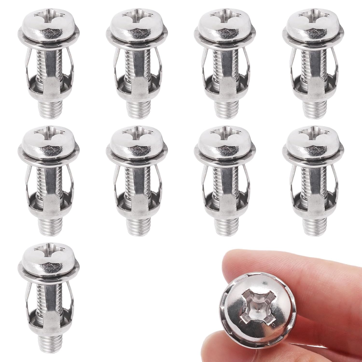 10PCS Hollow Wall Anchors for Thin Walls, Heavy Duty 304 Stainless Steel, M8 x 1.18"