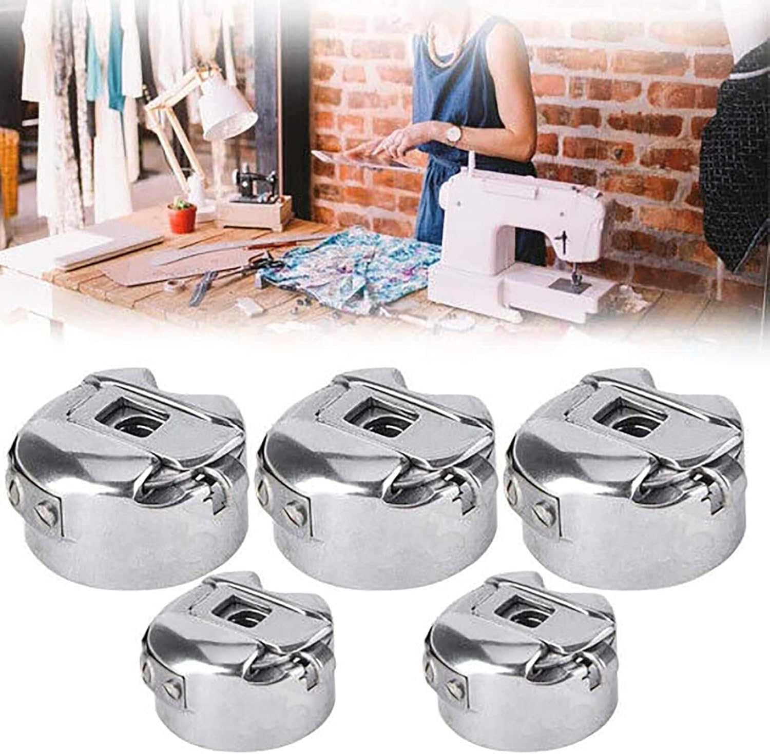Bequilter 5pcs Industrial Sewing Machine Bobbin Cases BCDB1NBL Compatible with