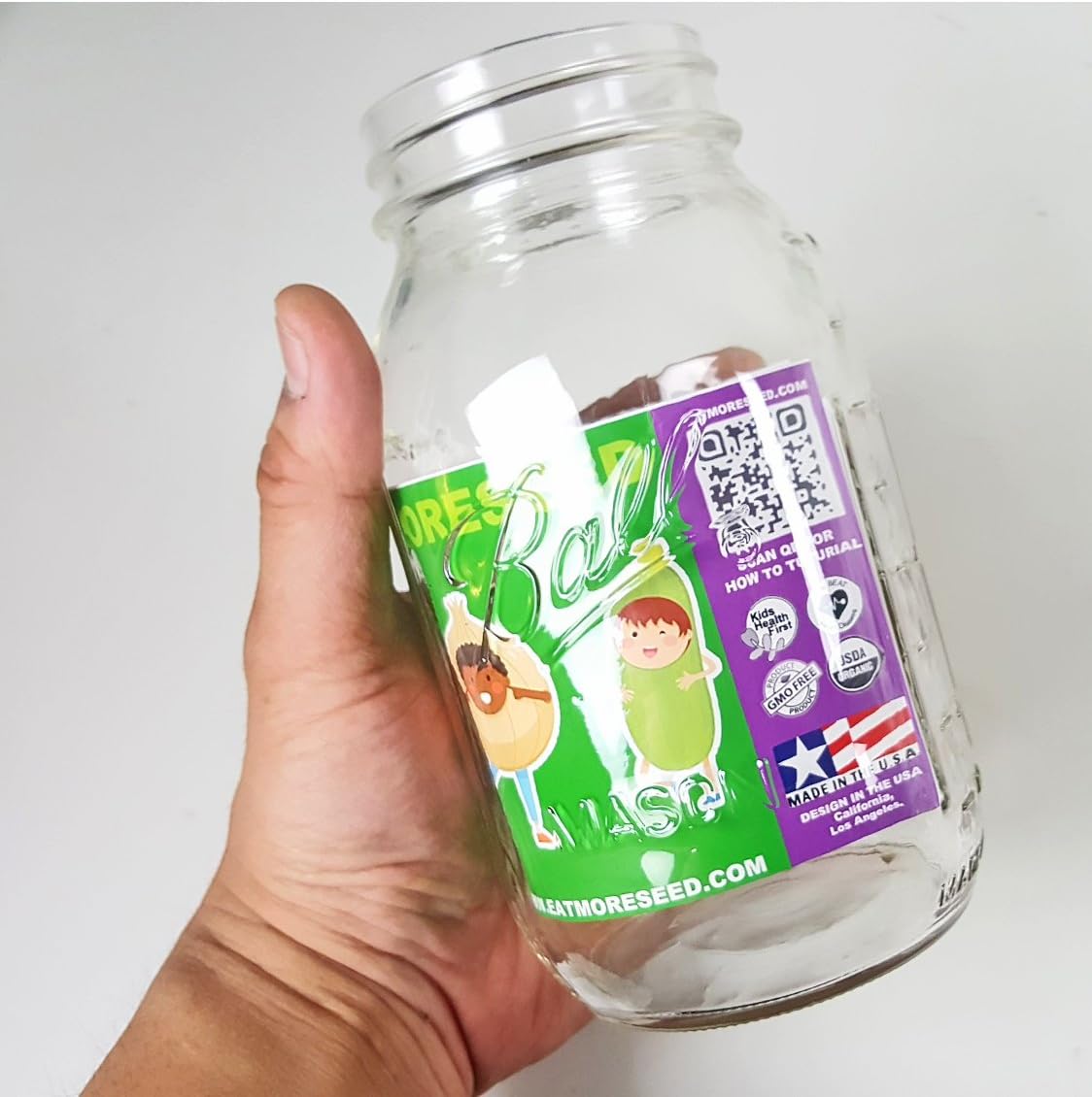 SPROUTER KIT WITH 32 OZ BALL BRAND MASON JAR + MICRO GREEN LID. SPROUTING SEED.