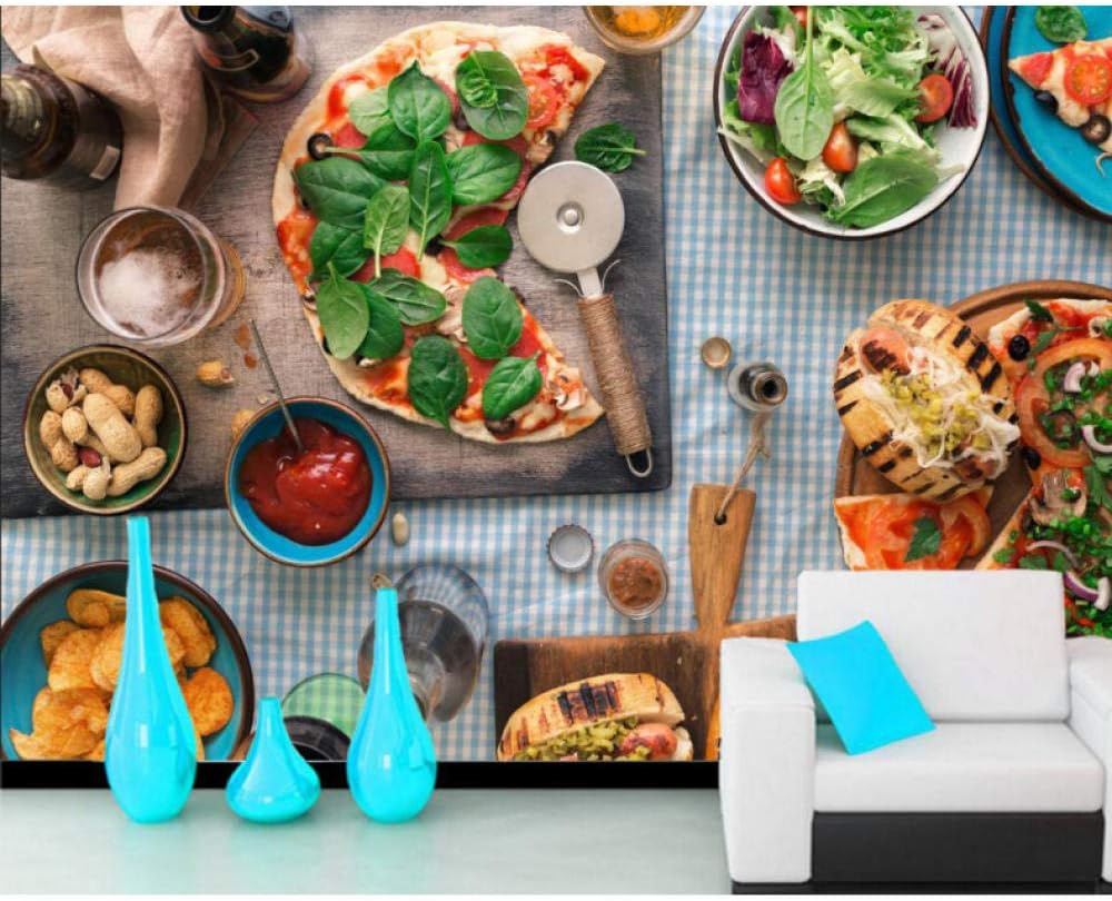Ljtao Wallpaper Pizza Nuts Cutting Board Food Photo 3D Wallpaper Living Room Kitchen Restaurant Fast Food Shop Paper Home Decor-200Cmx140Cm